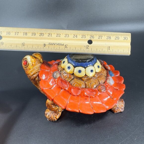 Vintage Mexican Turtle Figurine Resin With Stones Hand Crafted Figure Decor VTG - Picture 8 of 12